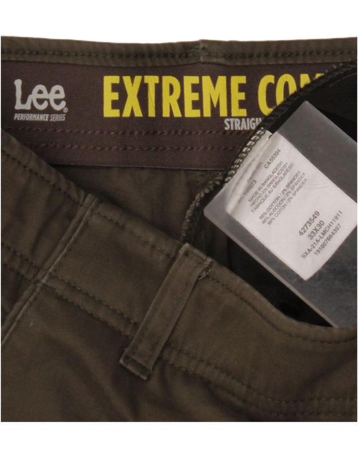 LEE Pantalones chinos rectos Extreme Comfort para hombre W33 L30 Algodón caqui