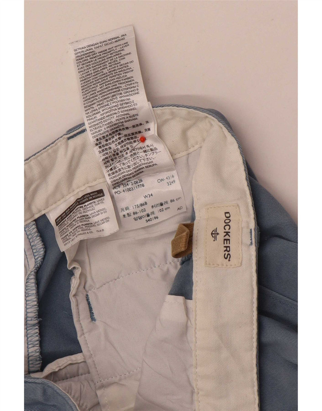 Dockers Pantalones cortos tipo cargo para hombre W34 Algodón azul grande
