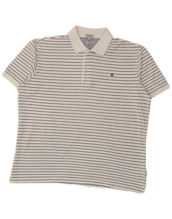 Polo Geox Respira para hombre, talla 2XL, algodón a rayas blancas