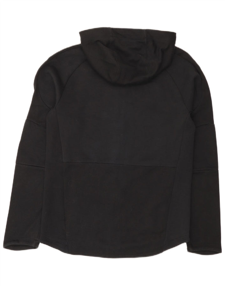 Puma Sudadera con capucha y cremallera para hombre, algodón negro mediano