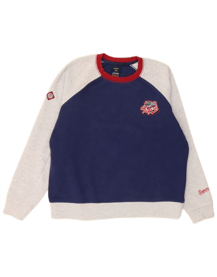 Superdry Sudadera tipo jersey para mujer, talla 40, talla mediana, color azul marino