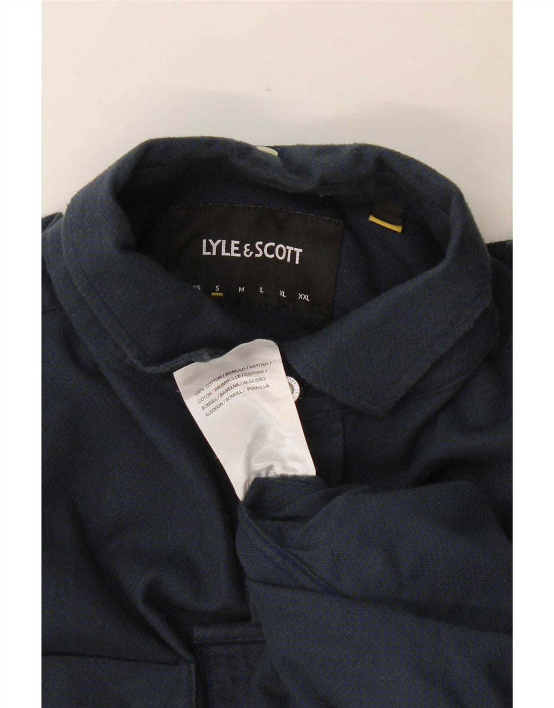 Camisa Lyle & Scott para hombre pequeña de algodón azul marino