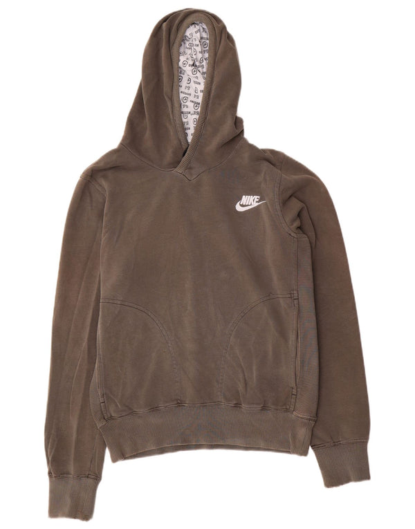 Nike - Sudadera con capucha para mujer, diseño gráfico, Reino Unido 10/12, algodón caqui mediano