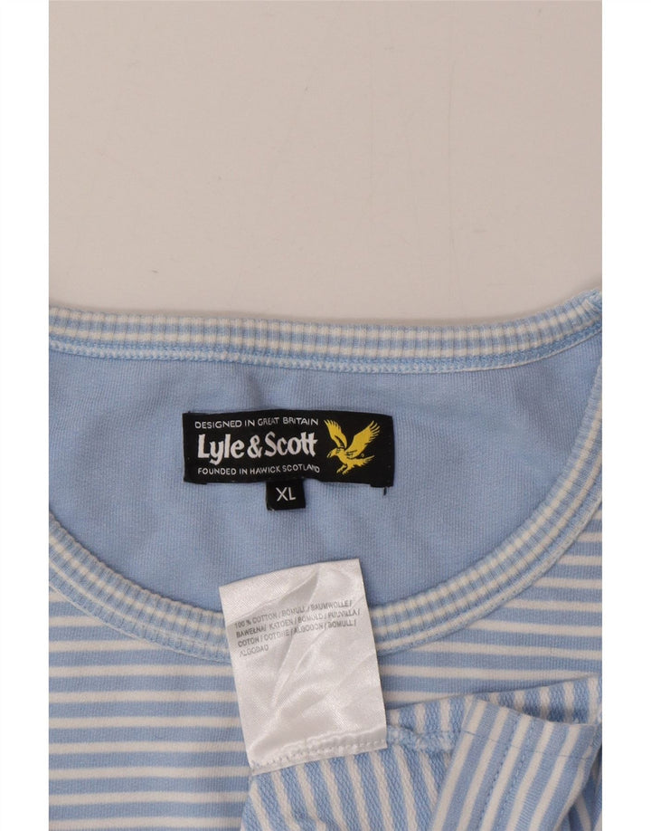 Lyle & Scott Camiseta de manga larga para hombre XL azul a rayas