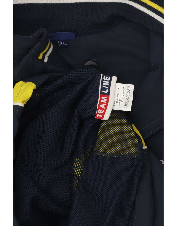 Asics Mens Graphic Chándal Top Chaqueta 2XL Azul Marino Colorblock Poliéster