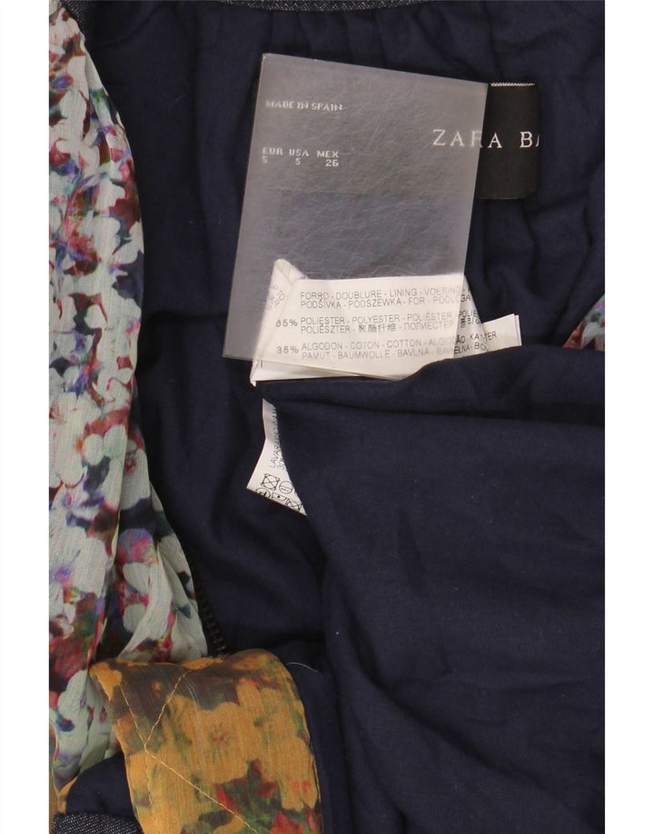 Zara Mujer Chaqueta Bomber Extragrande UK 10 Small Poliéster Floral Amarillo