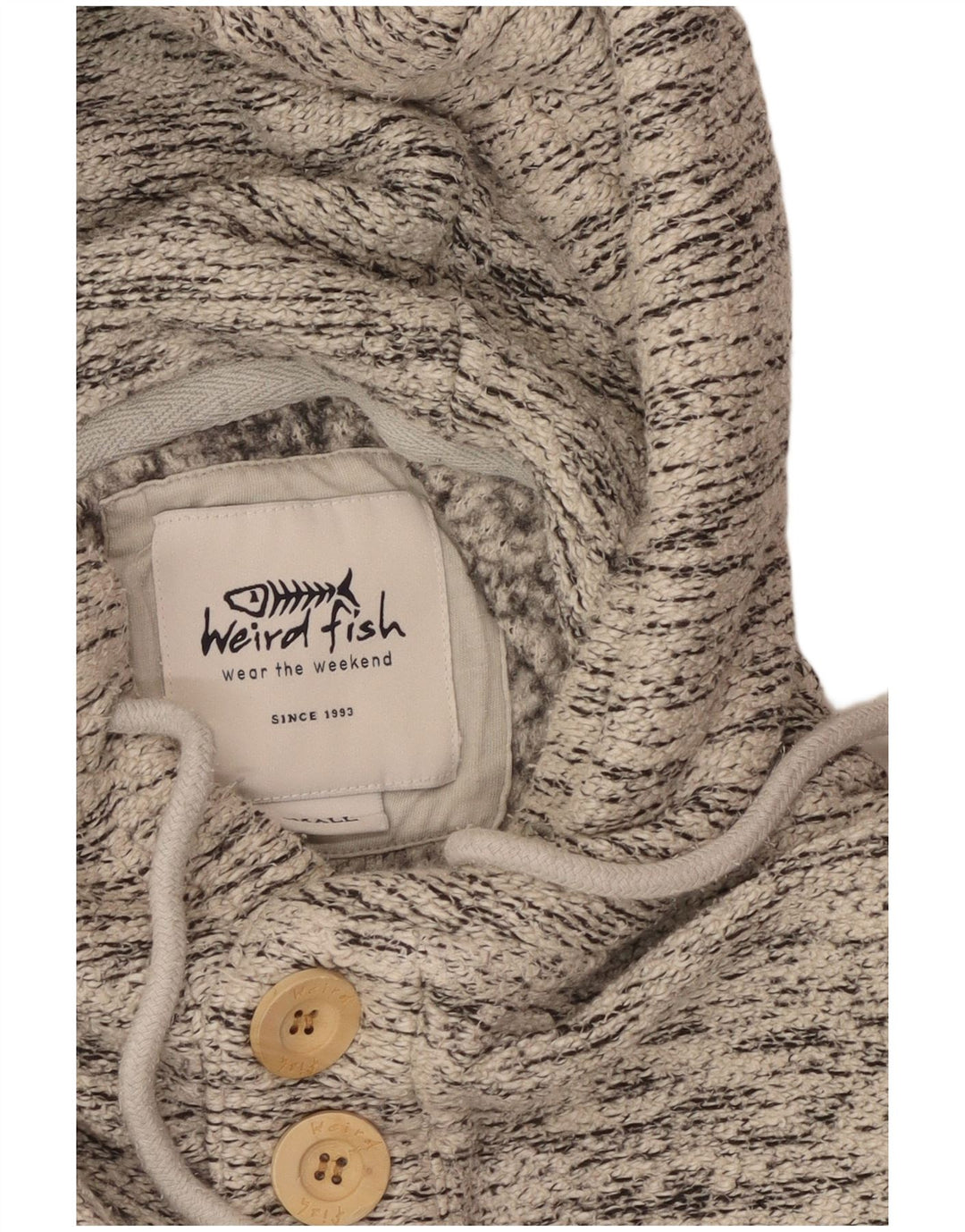 WEIRD FISH Jersey con capucha para hombre pequeño gris moteado