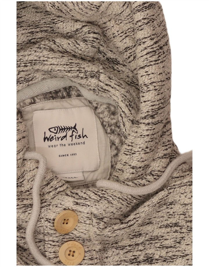 WEIRD FISH Jersey con capucha para hombre pequeño gris moteado