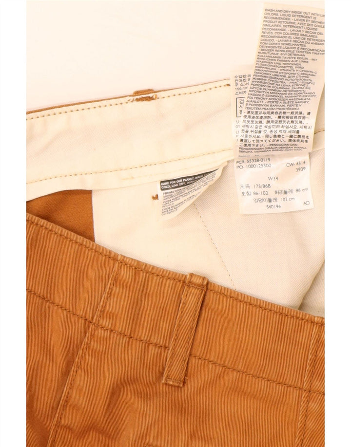 LEVI'S Pantalones cortos chinos para hombre W34 Algodón marrón grande