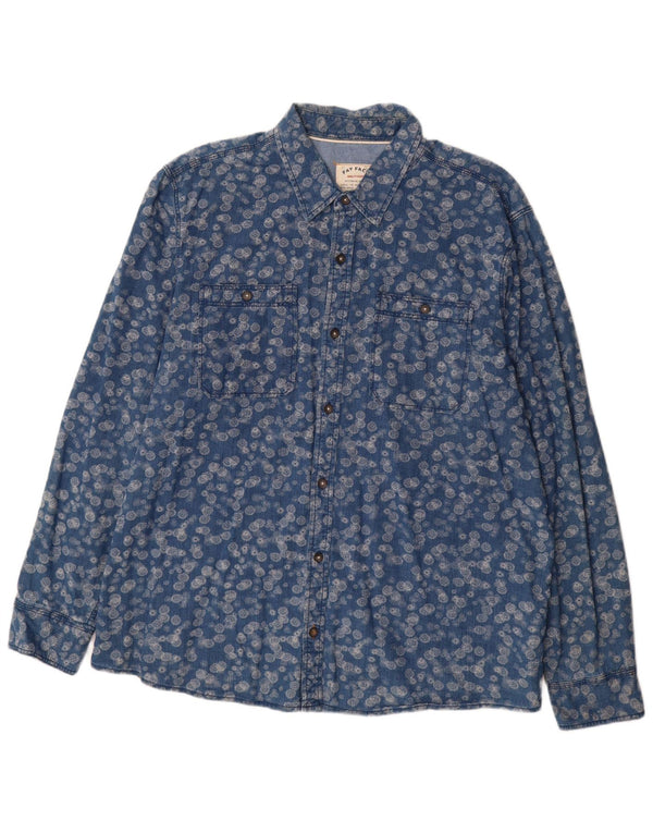 Camisa de hombre Fat Face 2XL Algodón floral azul