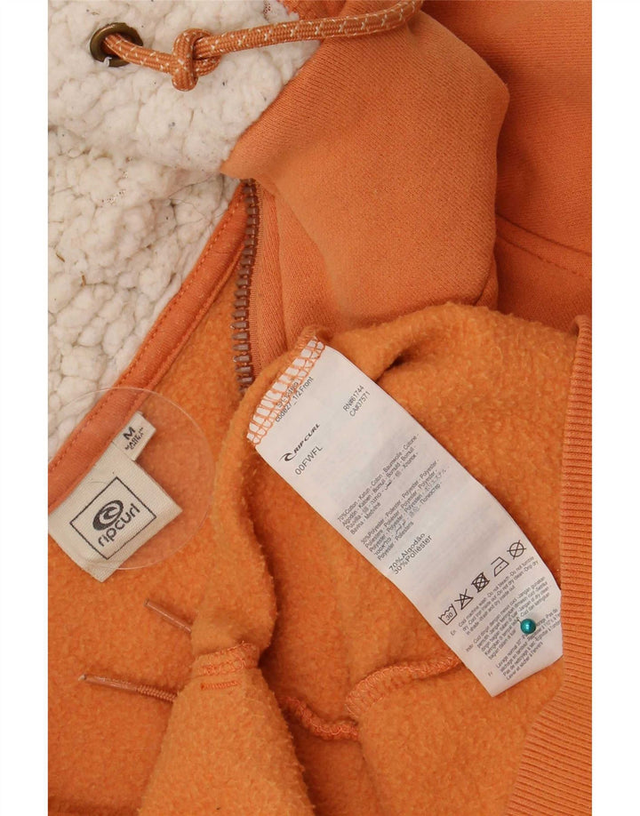 Rip Curl Sudadera con capucha y cremallera para mujer UK 12 Algodón naranja mediano