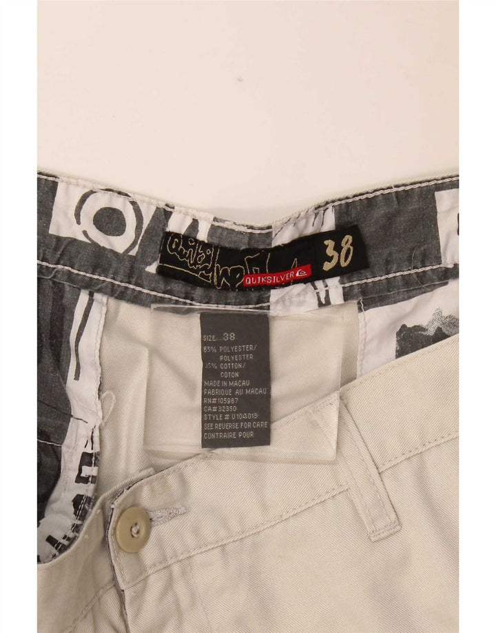 Quiksilver Pantalones cortos casuales para hombre W38 XL Poliéster beige