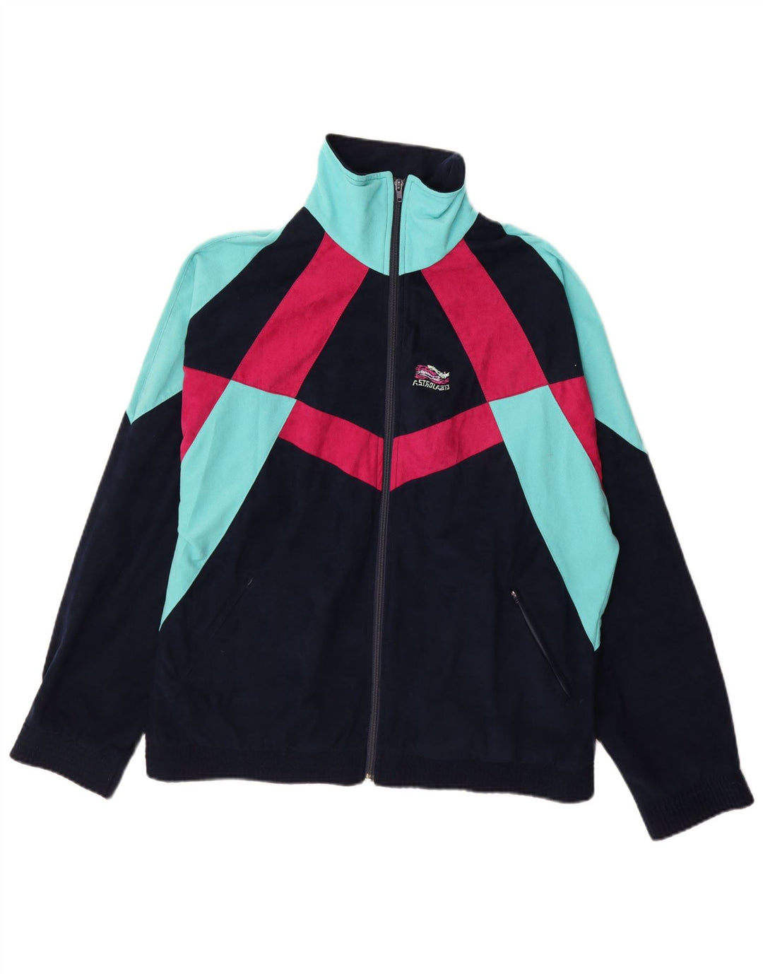 TERINDA Chaqueta de chándal para hombre con bloques de color azul marino grande