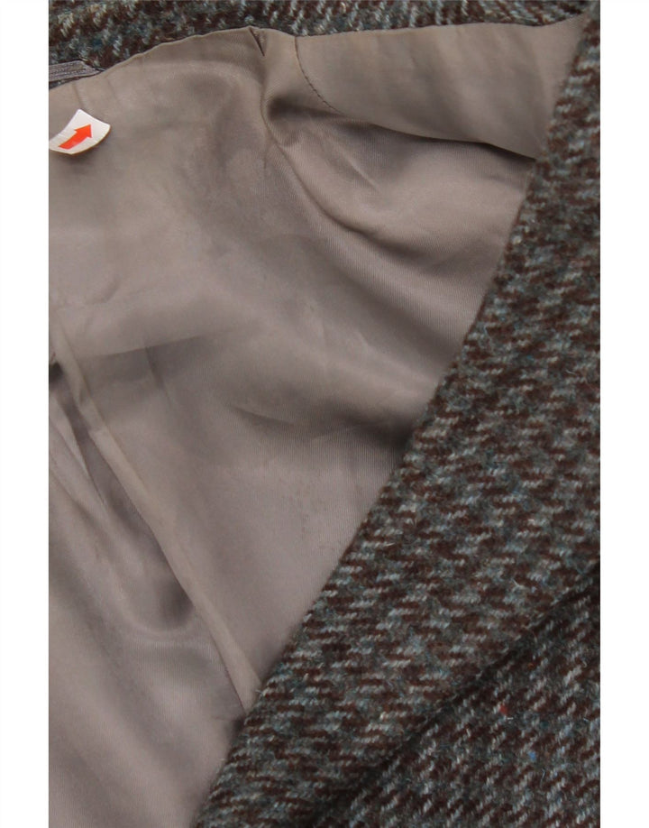 VINTAGE Chaqueta Blazer de 2 botones para hombre Reino Unido 38 Pata de gallo gris medio