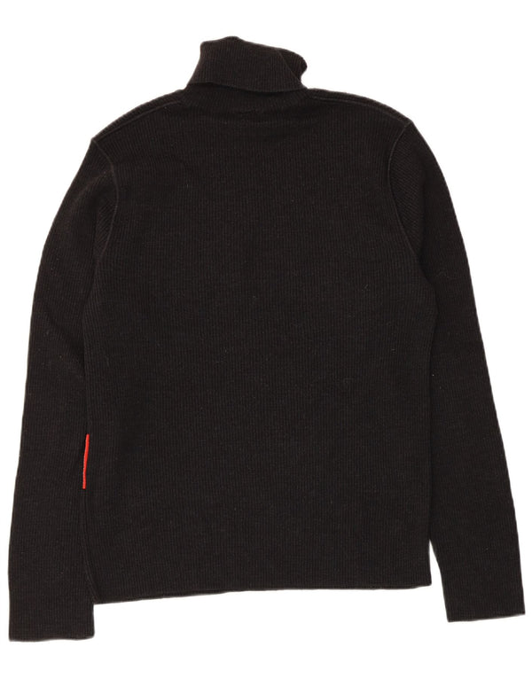 Bikkembergs Jersey gráfico con cuello vuelto para hombre XS Lana virgen negra