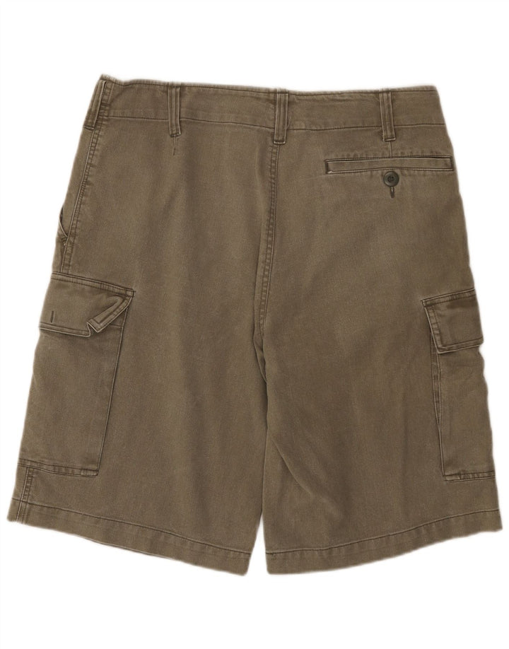 Vintage hombres cargo pantalones cortos grandes W34 algodón caqui