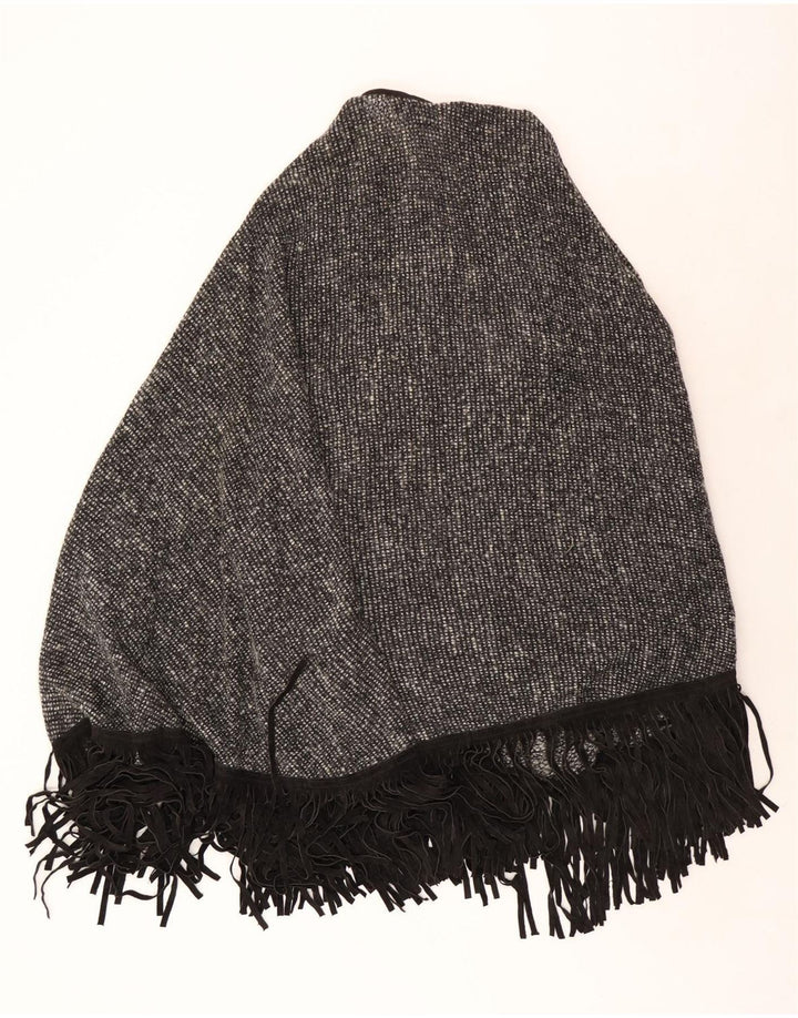 Vintage mujer Poncho Cardigan suéter Reino Unido 22 3XL Gris