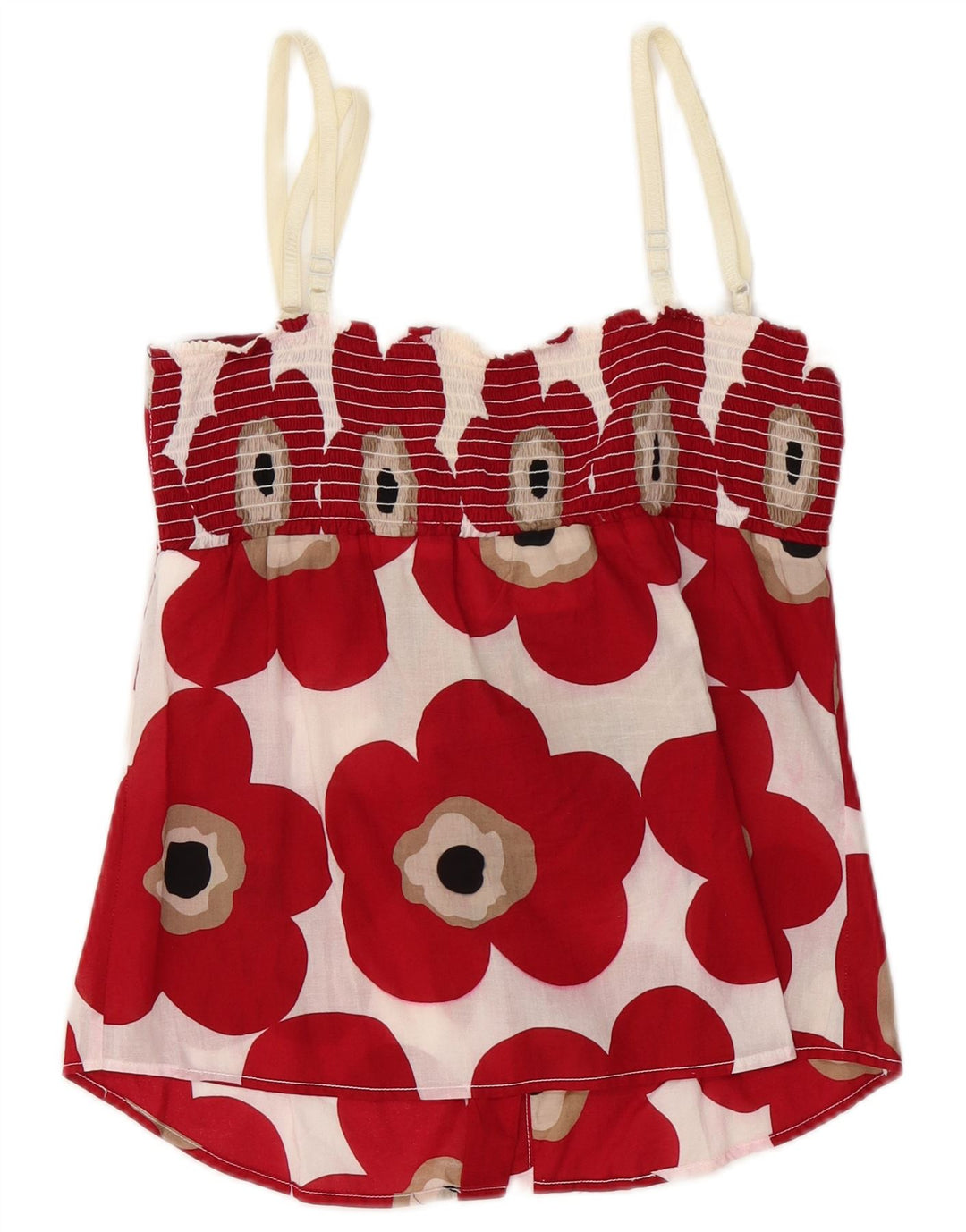 Dolce & Gabbana Top Corto Cami Mujer IT 44 Algodón Floral Rojo Medio