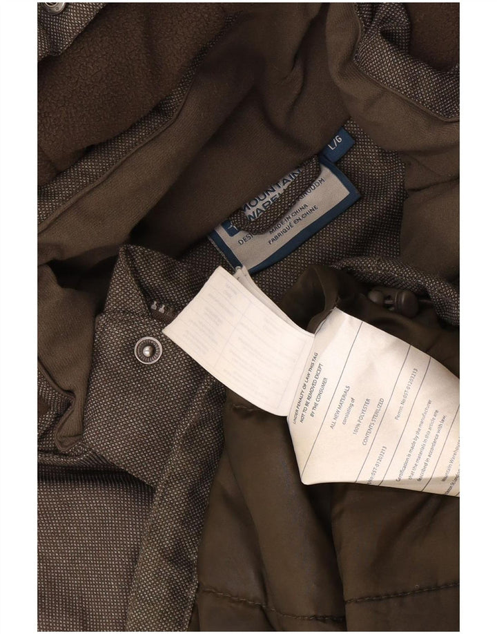 Parka con capucha para hombre Mountain Warehouse UK 40 Large Caqui Poliéster