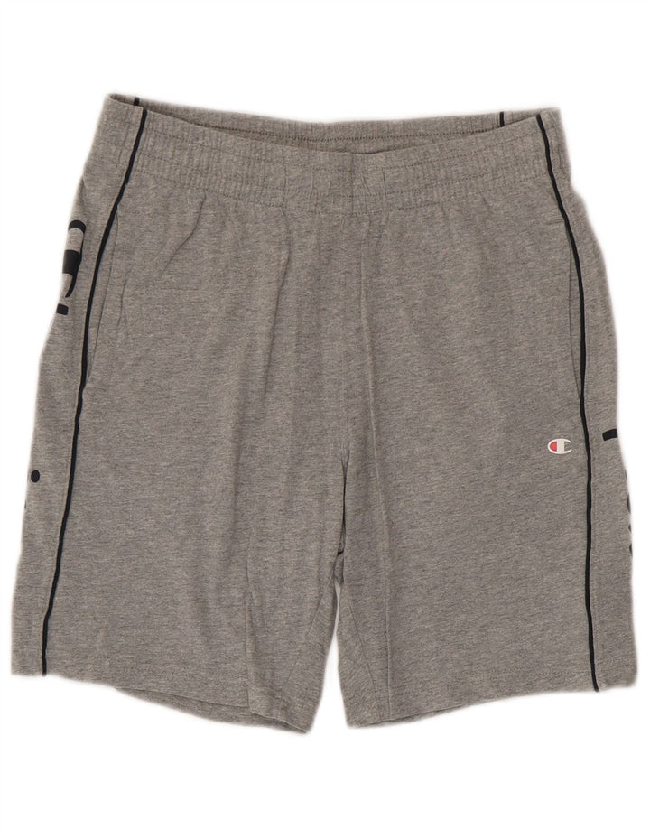 Champion Shorts deportivos con gráficos para hombre, algodón moteado gris pequeño