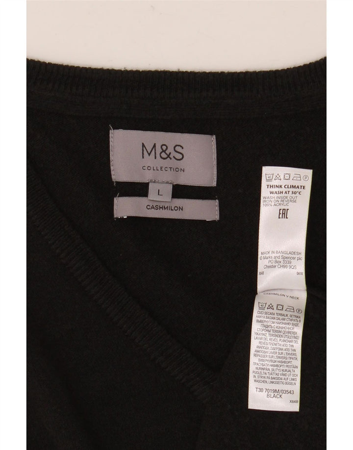 Marks & Spencer Suéter con Cuello en V para Hombre Grande Acrílico Negro