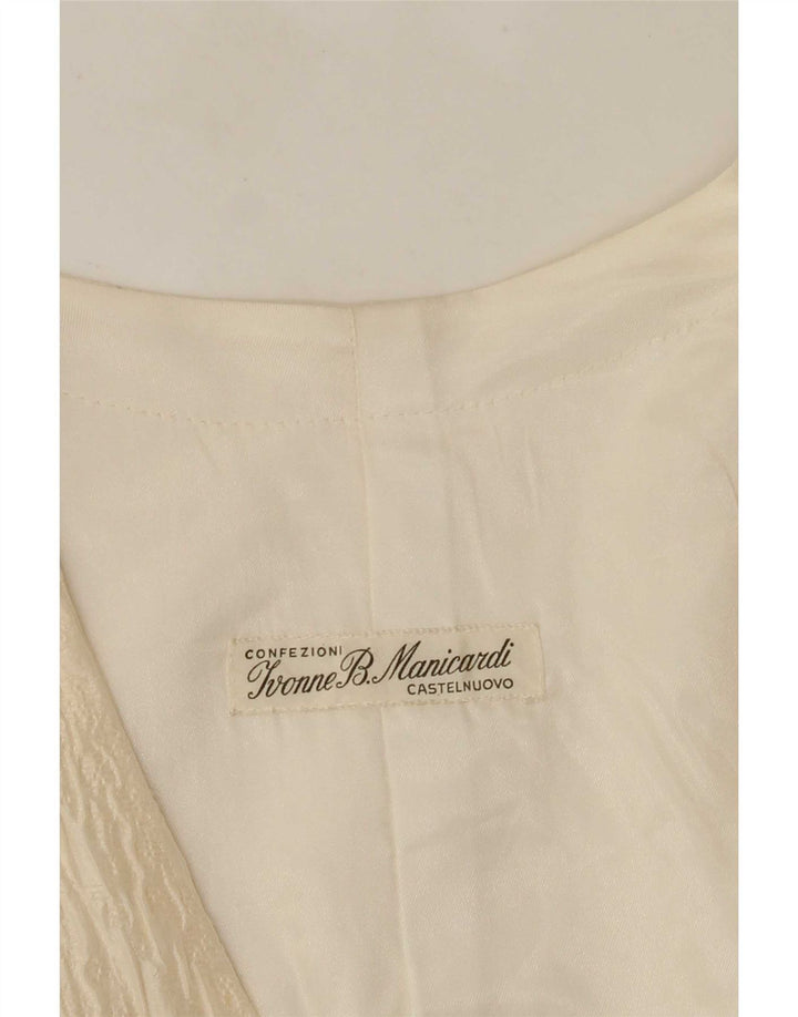 Vintage mujer chaqueta blazer de doble pecho Reino Unido 14 medio blanco apagado