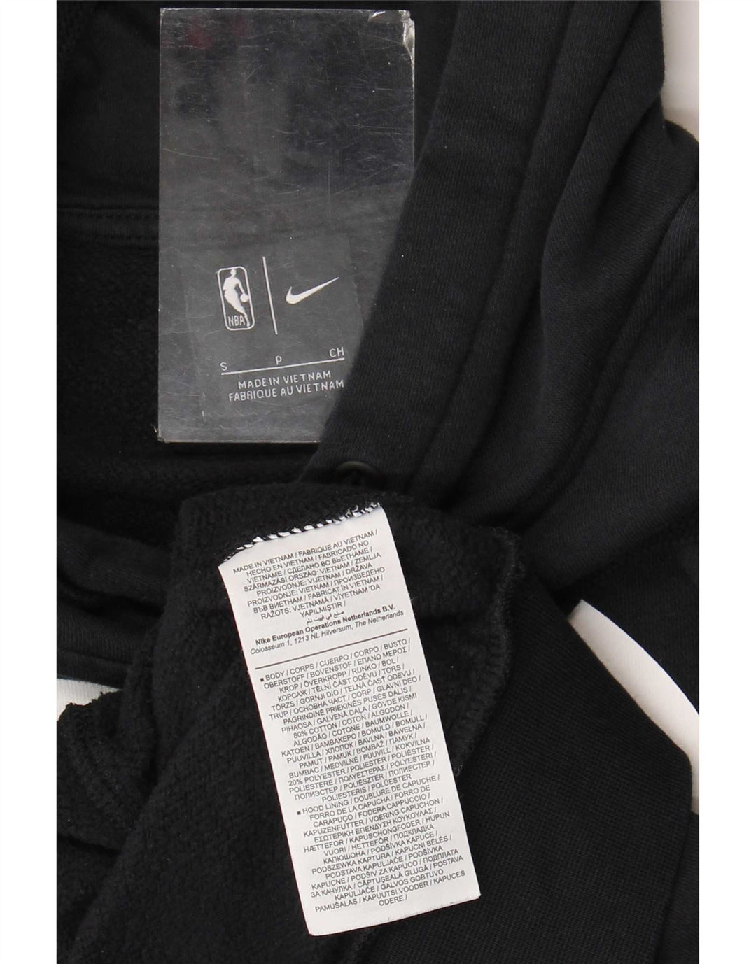 Nike Brooklyn Nets Graphic Sudadera con capucha para hombre, talla pequeña, algodón negro