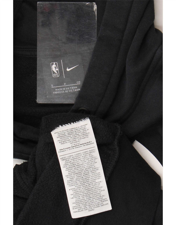 Nike Brooklyn Nets Graphic Sudadera con capucha para hombre, talla pequeña, algodón negro