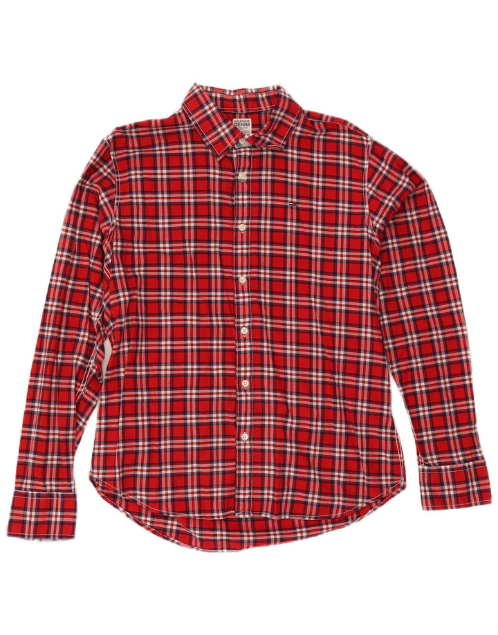 Camisa Tommy Hilfiger Hombre XL Algodón Cuadros Rojos