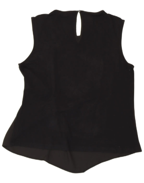 WAREHOUSE Blusa sin mangas para mujer UK 46 Large Viscosa negra