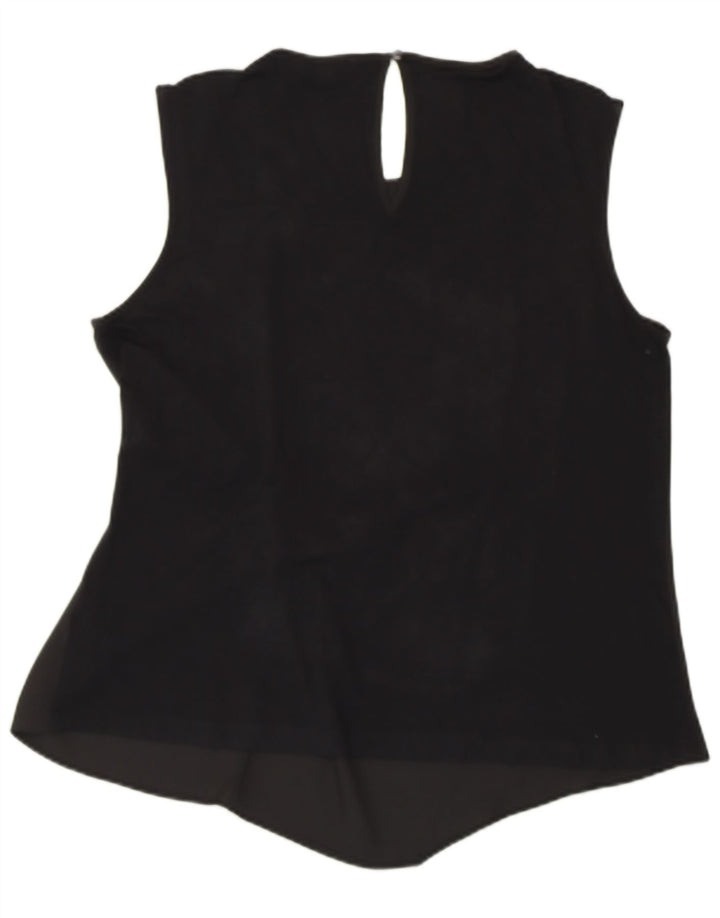 WAREHOUSE Blusa sin mangas para mujer UK 46 Large Viscosa negra
