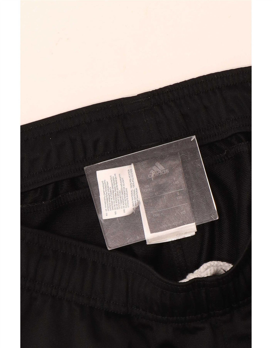Adidas Pantalones de chándal para hombre UK 42/44 Large Negro Poliéster