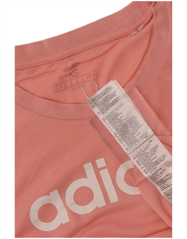 ADIDAS Camiseta gráfica para mujer Top UK 4/6 XS Algodón rosa