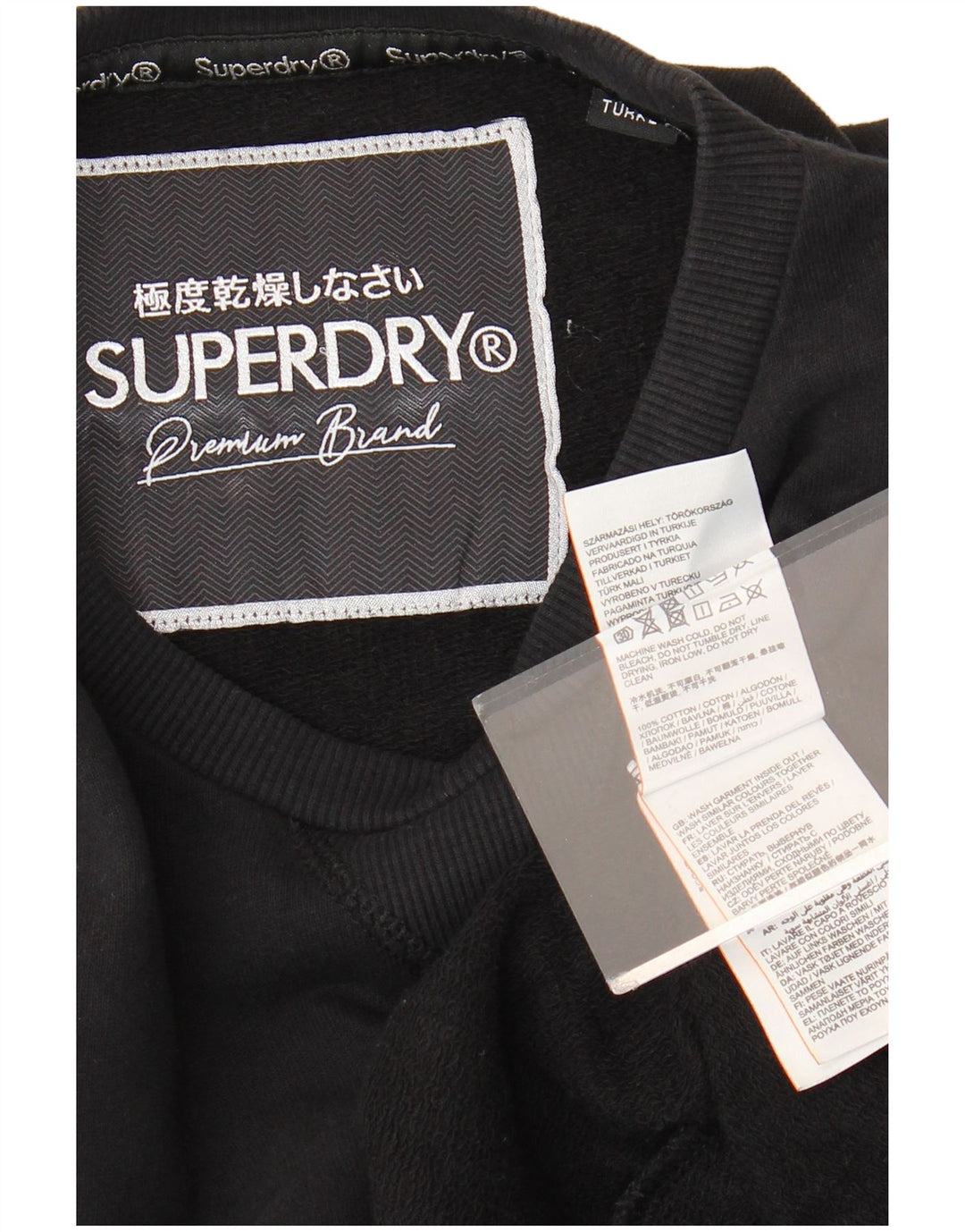 SUPERDRY Vestido tipo jersey con sudadera gráfica para mujer UK 40 Mediano Algodón negro