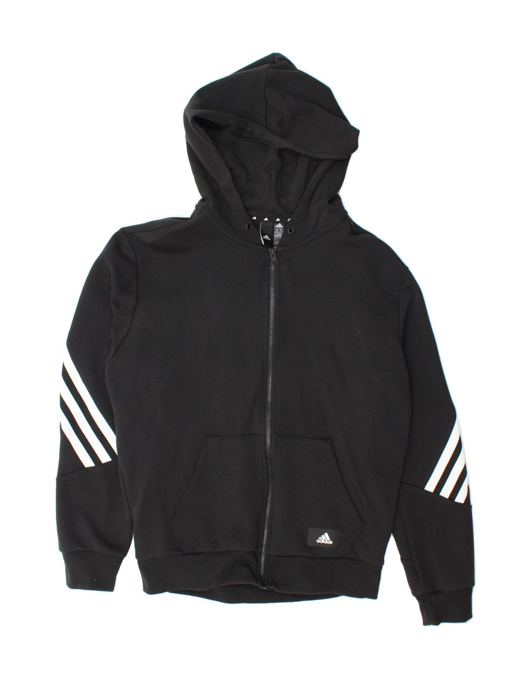 ADIDAS Mens Zip Hoodie Sweater Medium Black Cotton Vintage Adidas and Second-Hand Adidas from Messina Hembry 
