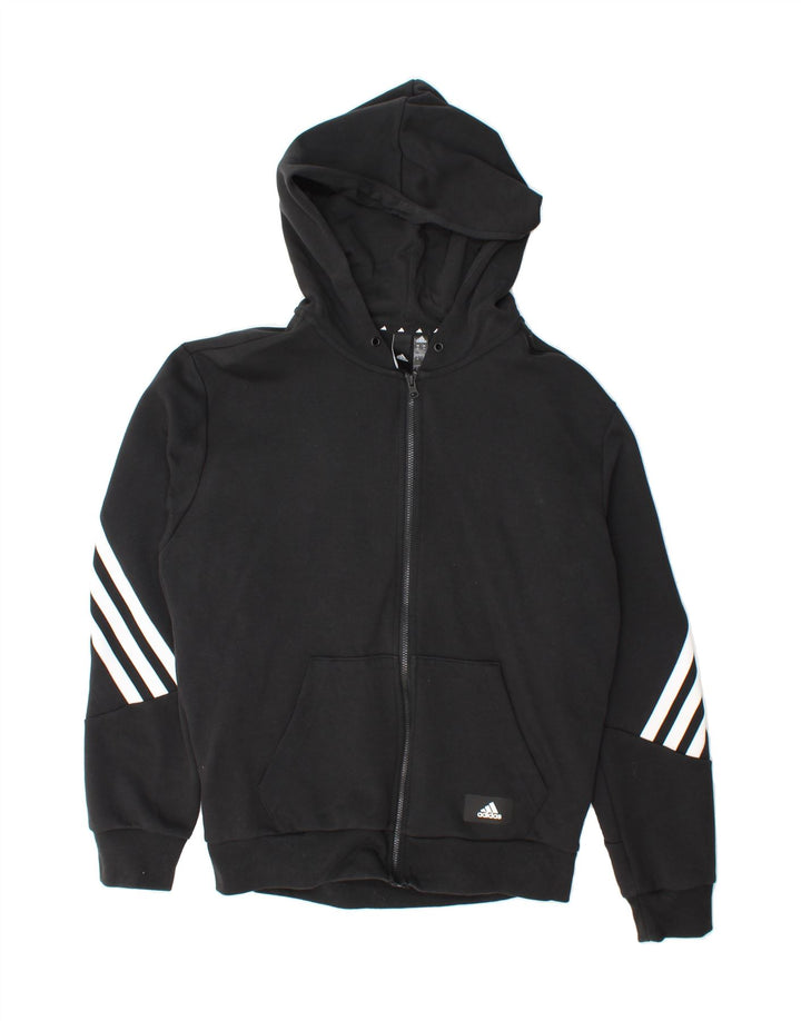ADIDAS Mens Zip Hoodie Sweater Medium Black Cotton Vintage Adidas and Second-Hand Adidas from Messina Hembry 