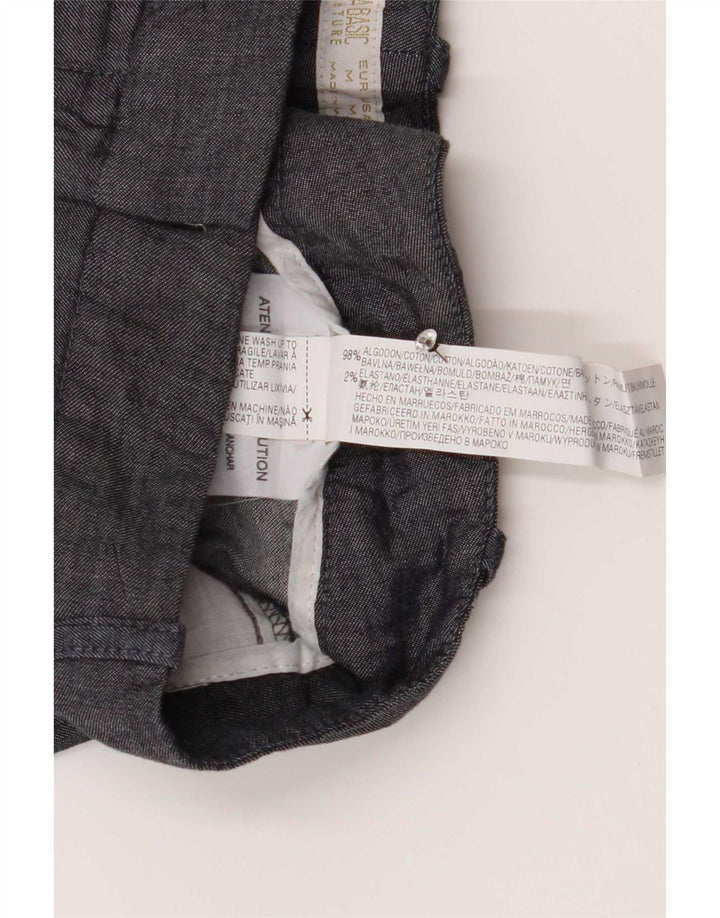 Pantalón Corto Chino Zara Mujer Mediano W28 Algodón Gris