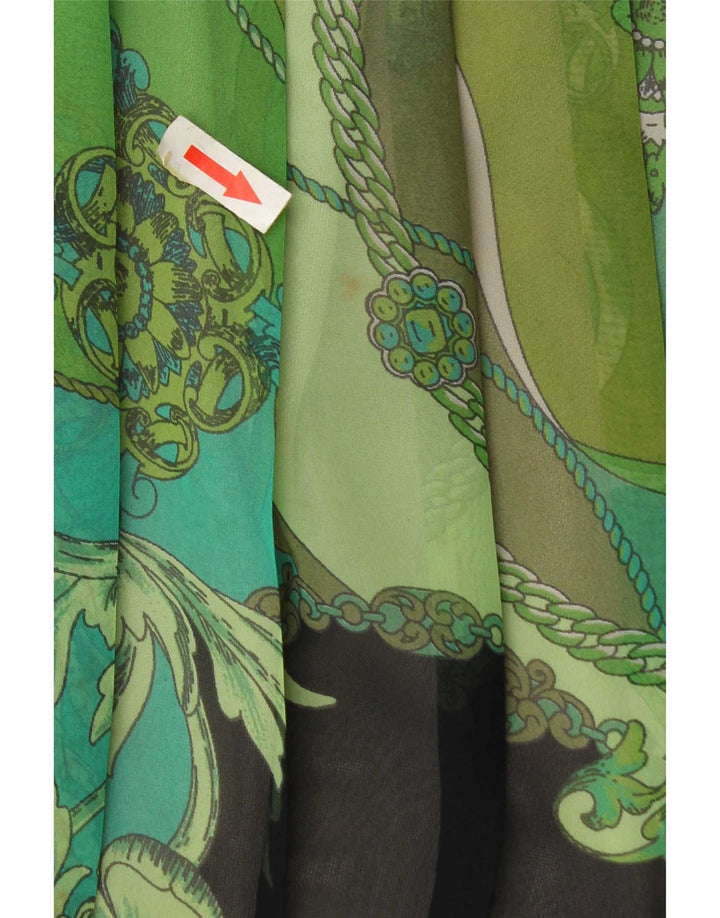 Falda plisada de cintura alta vintage para mujer W30 Patchwork verde medio