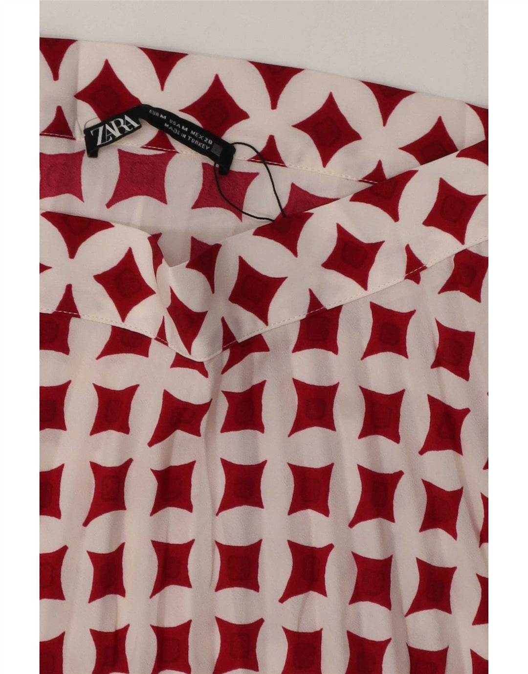 Zara Mujer Minifalda Mediana W28 Blanco Geométrico