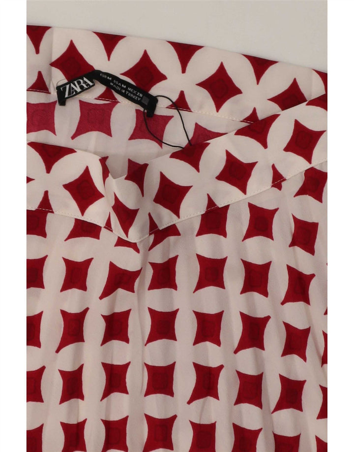 Zara Mujer Minifalda Mediana W28 Blanco Geométrico
