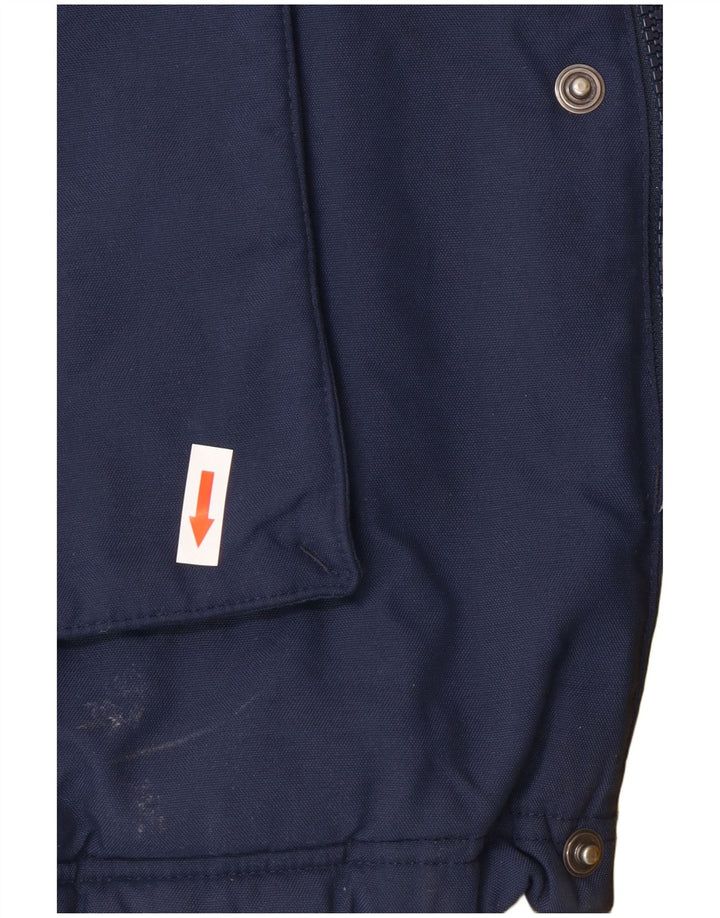 Adidas Abrigo acolchado con capucha para hombre UK 40 Large Poliéster azul marino