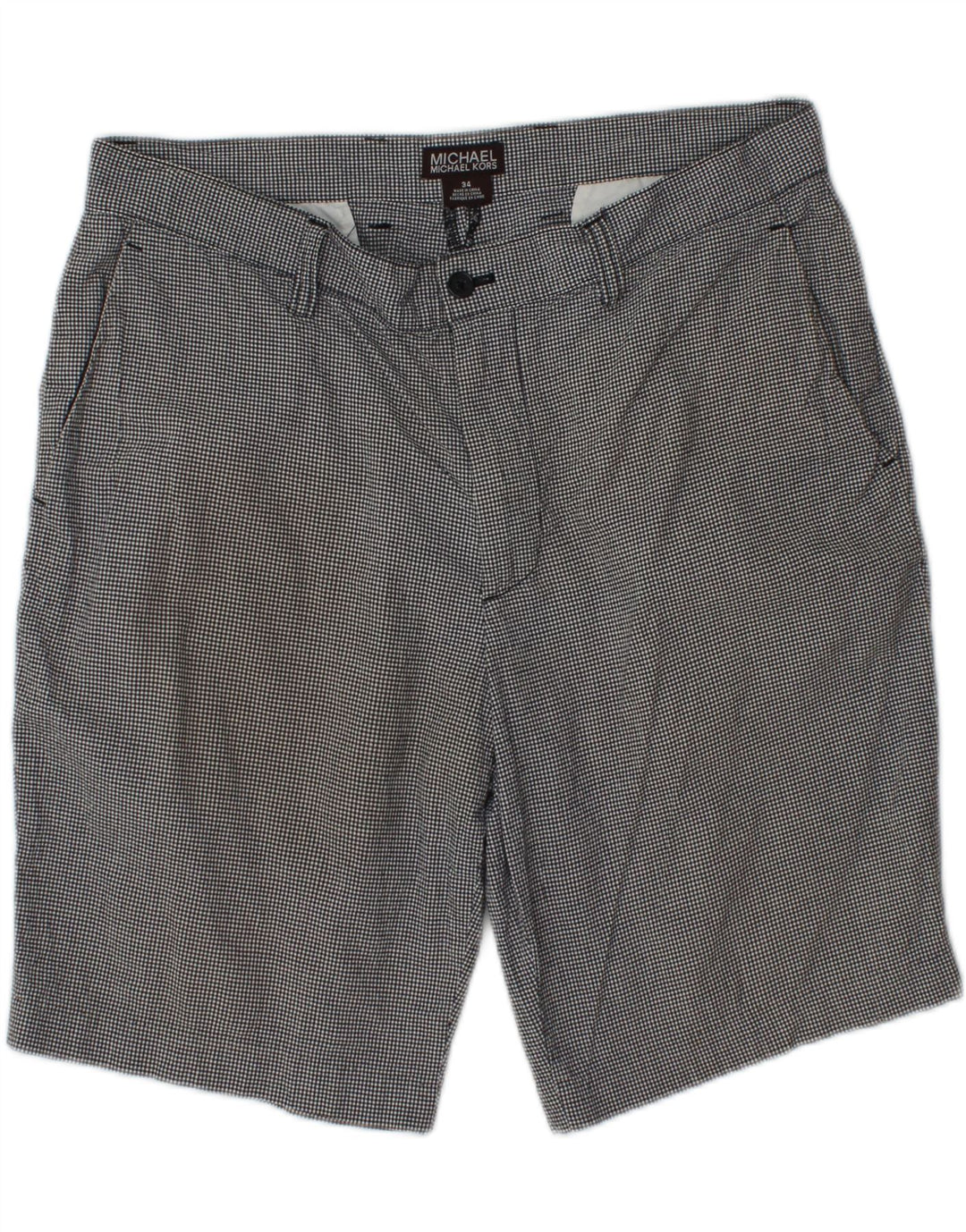 MICHAEL KORS Mens Chino Shorts W34 Large  Blue Gingham Cotton Vintage Michael Kors and Second-Hand Michael Kors from Messina Hembry 