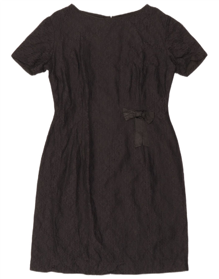 Vestido vintage de encaje para mujer IT 44 Medio Negro Floral
