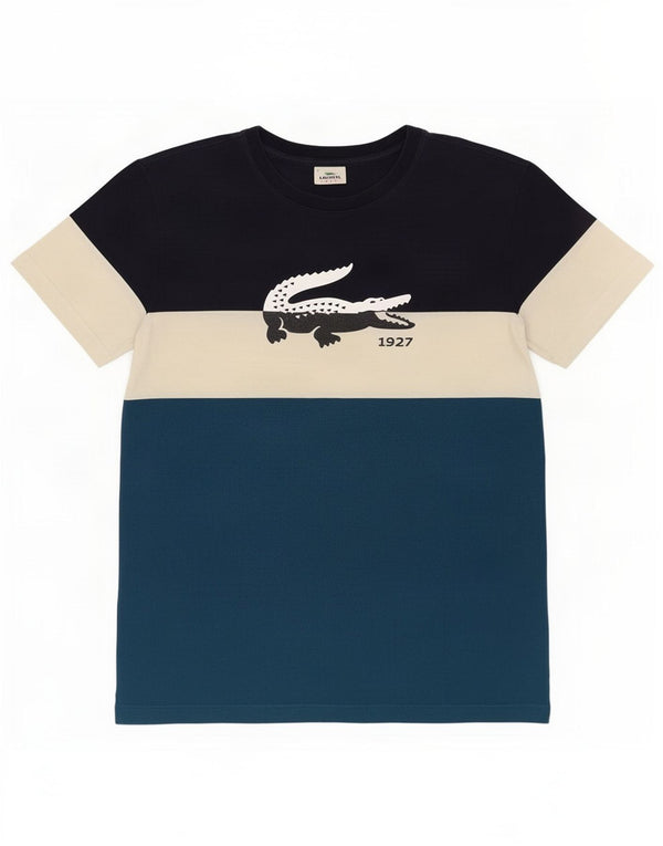 Lacoste Camiseta gráfica para hombre Talla superior 7 2XL Bloque de color multicolor