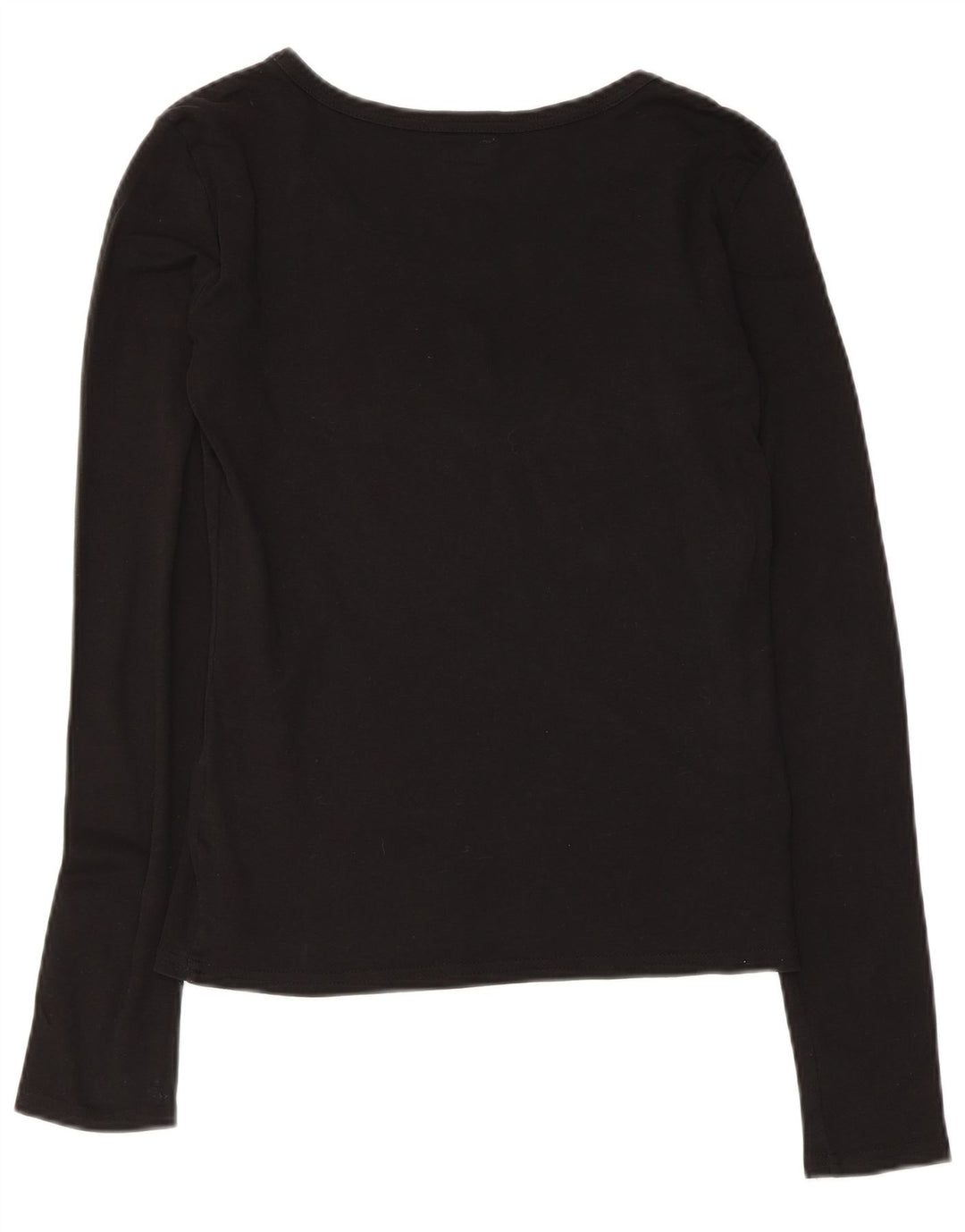 Armani Top gráfico para mujer de manga larga UK 12 Medium Black Cotton