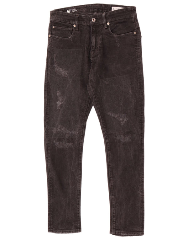 G-Star Hombre 3301 Vaqueros Super Slim Desgastados W28 L29 Negro