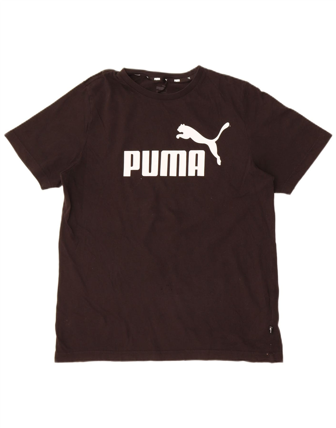 Puma Camiseta gráfica para hombre Top Medium Black Cotton