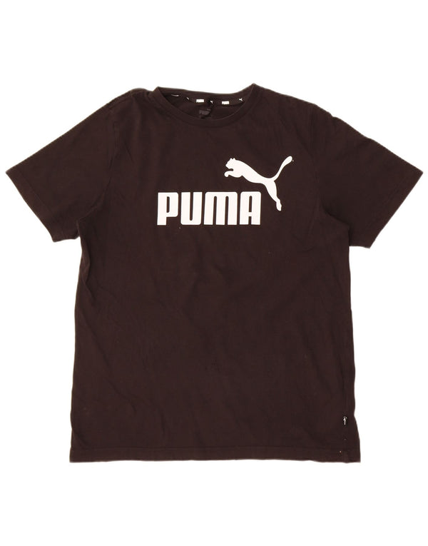 Puma Camiseta gráfica para hombre Top Medium Black Cotton