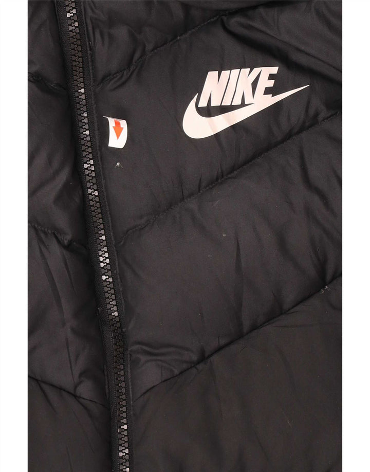 Nike Chaqueta acolchada con capucha para hombre UK 38 Mediana Negro Poliéster