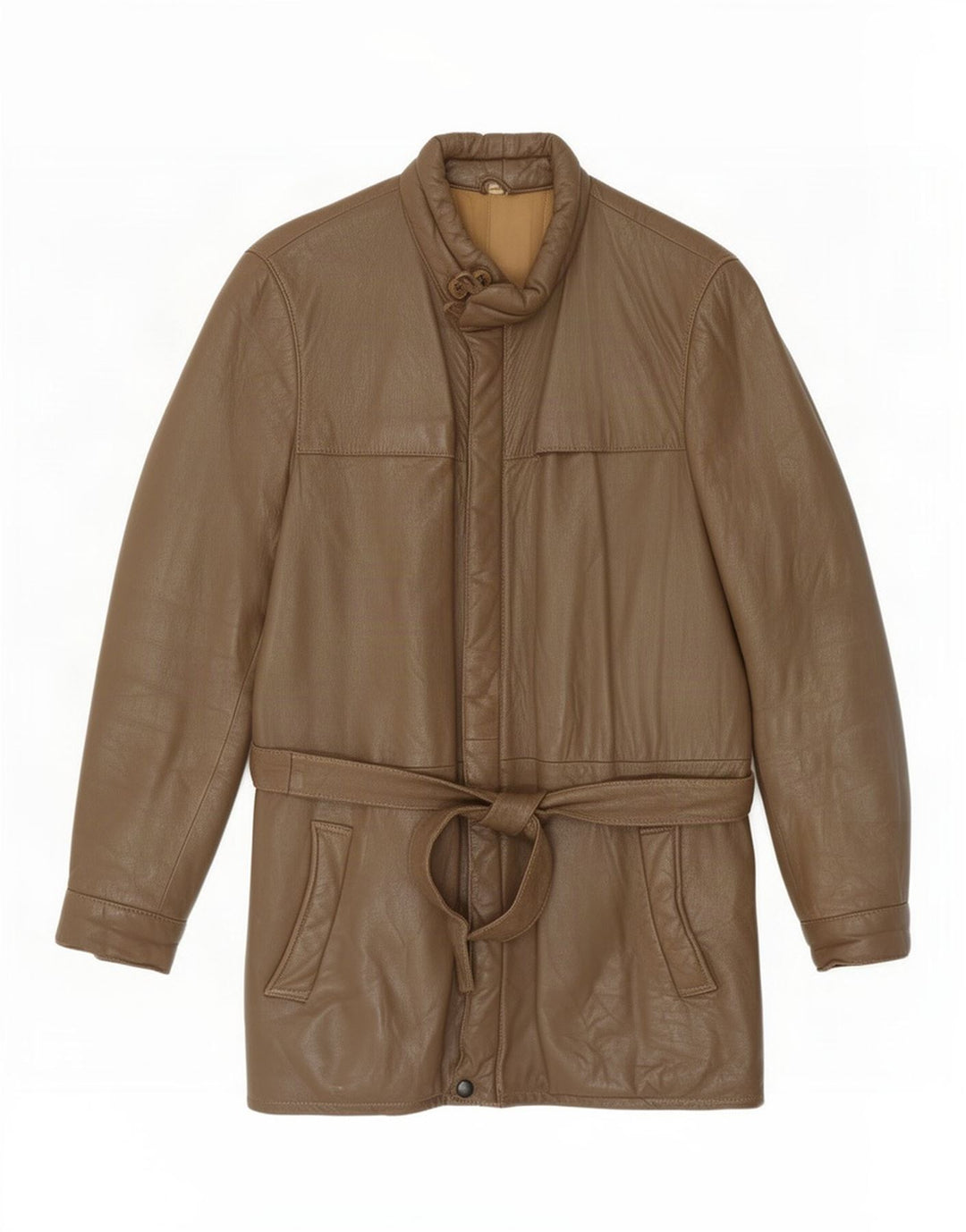 Chaqueta de cuero vintage para hombre IT 46 Pequeño Marrón